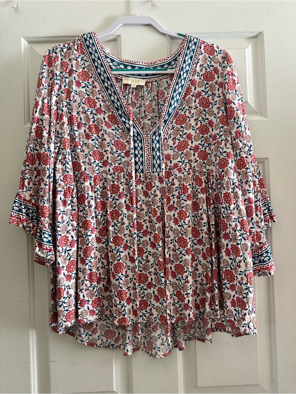 Cynthia Rowley Floral Peasant/Bohemian Top